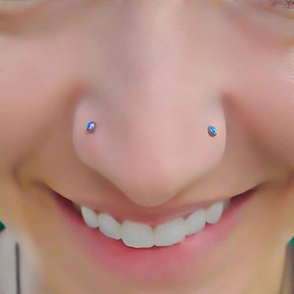 Purple Fire Opal 925 Sterling Silver Nose Ring L Shaped Stud Left or Right Screw - Picture 5 of 9